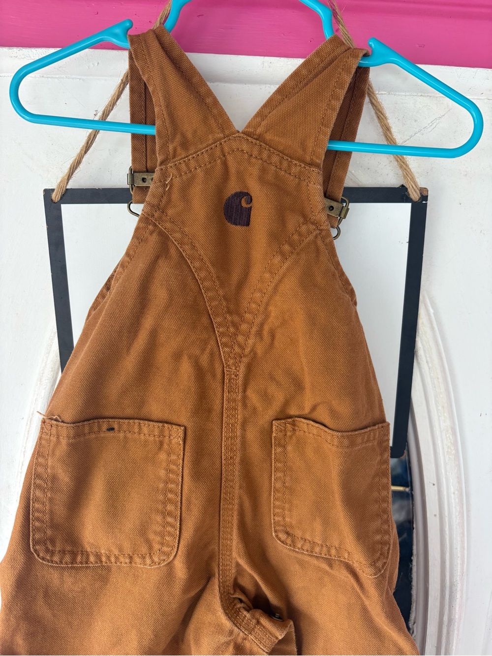 Carhartt Kids Rust Brown Overalls with Utility Pockets - Picture 6 of 7